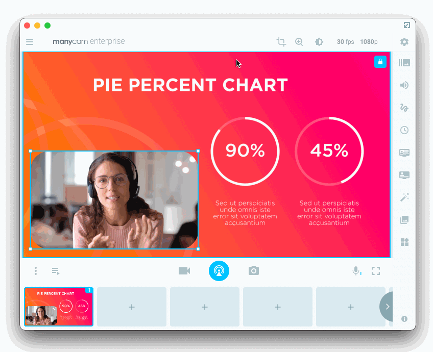 use a circular shape webcam