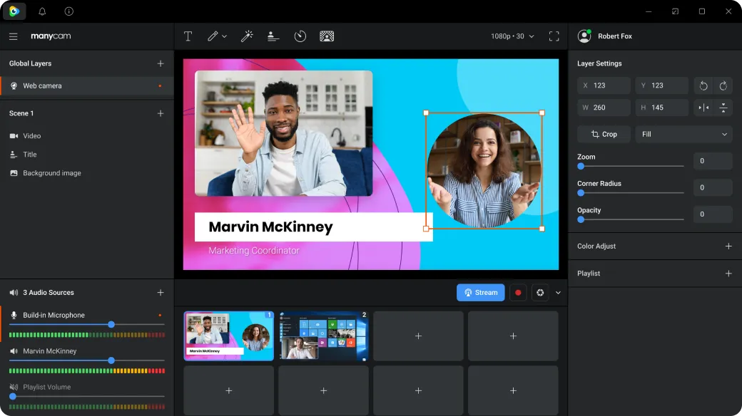 ManyCam Live video software Virtual Webcam