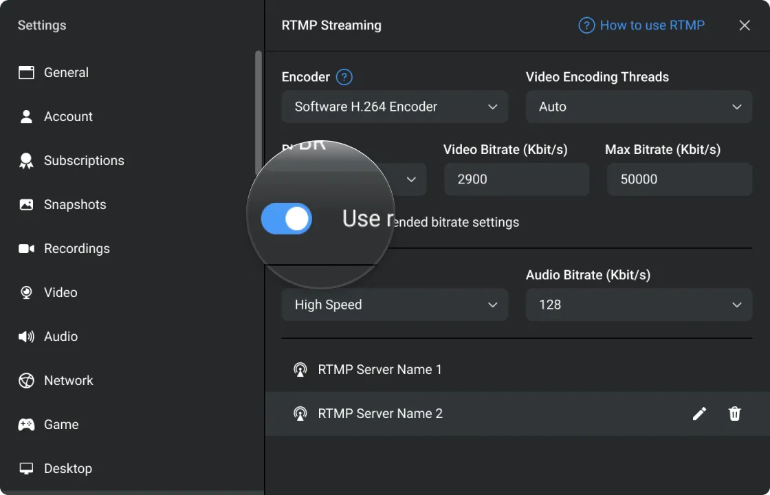 Automated Bitrate Setting